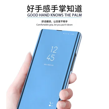 2023 Samsung Galaxy J4 Artı Deri Kılıf için Samsung J4 J6 Artı 2018 Kapak Lüks Akıllı Kapak ayna Telefon Kılıfları Kadın Erkek