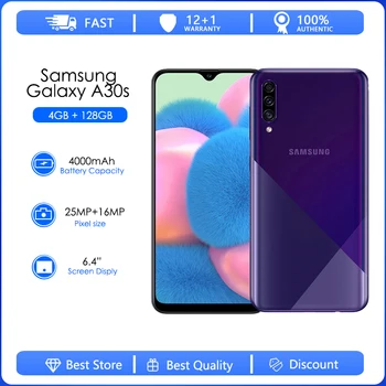 Samsung Galaxy A30S A307F Çift Sım Yenilenmiş-Orijinal Unlocked 4GB 64GB Android Wi-Fi 16MP 6.4 