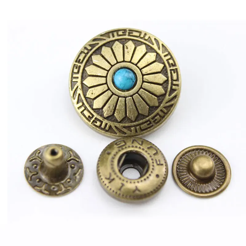 Metal Bakır Basın Çıtçıt Yapış Düğmeler Tırnak Perçin Boncuk Dekor Bağlantı Elemanları Dikiş Deri El Sanatları Giysi Çanta Konfeksiyon Aksesuarları