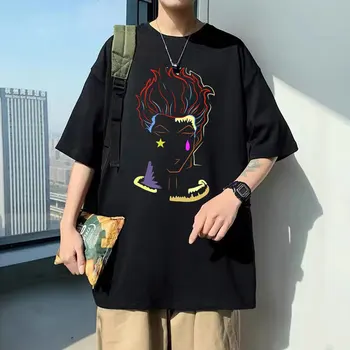 Anime Hunter X Hunter Hisoka Baskılı T Shirt Streetwear Erkek Moda Harajuku Tişört Kısa Kollu Erkek Kadın Manga rahat T-Shirt