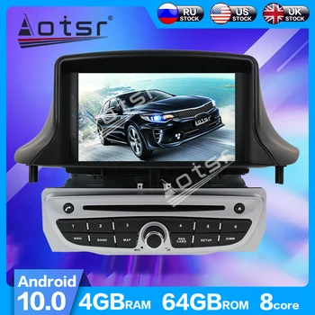 AOTSR Android 10.0 PX6 4 + 64GB GPS Navigasyon Araba Radyo Çalar Renault Megane 3 İçin / Fluence 2009 + Multimedya Oynatıcı