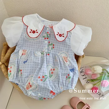 Bebek Ekose Ceket 0-2 Yaşında Yaz Kız Tavşan Çiçek Yenidoğan Giysileri Yeni Doğan Bebek Kız Giysileri Bebek Kostüm
