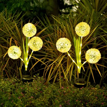 LED güneş su geçirmez açık alan aydınlatması Simülasyon Karahindiba Garland Bahçe Peyzaj Yolu Dekor ışıkları Çit Çim Sokak Güneş Lambası