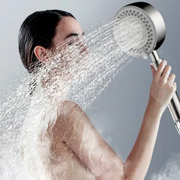 4 Modları Duş Başlığı Düşmeye Dayanıklı El Duvara Monte Yüksek Basınçlı Su Tasarrufu Yağış Duş Banyo Parçaları
