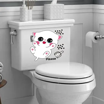 Sevimli Yavru Tuvalet Çıkartmalar Duvar Çıkartmaları 3d Delik Kedi Hayvanlar Duvar Sanatı Ev Dekor Buzdolabı Posterler # 50g