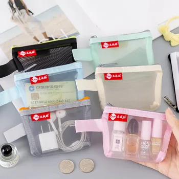 Şeker Renk Sevimli Mini Örgü saklama çantası Taşınabilir KİMLİK Banka Kredi kart çantası Küçük Kozmetik çantası bozuk para cüzdanı Anahtar Kulaklık Fermuarlı Kese