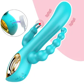 G-spot Tavşan Vibratör 3 İn 1 Titreşimli Yapay Penis Seks Oyuncakları Kadınlar için 10 Hızları Klitoris Stimülatörü Kadın Masturbator Yetişkin Ürün