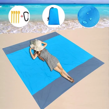 210x200cm Ekstra Büyük plaj battaniyesi Çabuk Kuruyan piknik örtüsü Kamp