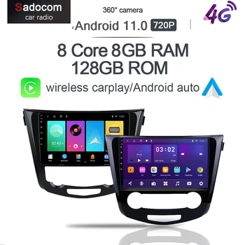 720P Carplay 8G+128G Android 11.0 araç DVD oynatıcı Oynatıcı GPS WIFI Stereo Radyo Nissan Qashqai İçin J11 Nissan X Trail T32 2014 -2017