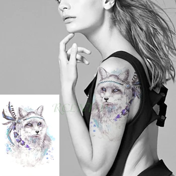 Su geçirmez Geçici Dövme Etiket kurt kurt kafa Dreamcatcher Sahte Dövme Flaş Dövme vücut sanatı Bacak Kol Kadın Erkek kız için