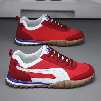 Sıcak Moda Erkekler Kırmızı Sneakers Klasik Rahat kanvas ayakkabılar Erkekler Konfor vulkanize Sneakers Tasarımcı Kaykay Ayakkabı Erkekler Flats