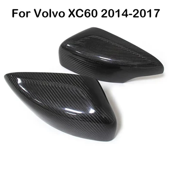 Gerçek Karbon Fiber Araba Dikiz Aynası Kapakları Volvo XC60 2014-2017 Trim Kapağı Ekle / Yedek Stil Parçaları Aksesuarları