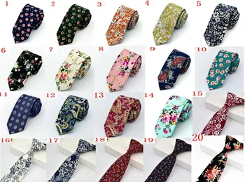 45 adet/grup Yeni moda pamuk erkek çiçek baskı boyun kravat/Paisley çiçek boyun kravat 45 renk seçmek için