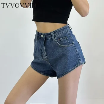 TVVOVVIN Seksi Slim Fit Moda Çok Yönlü Kot Şort 2023 Yaz Yeni Yüksek Bel Baharatlı Kızlar Sıcak Pantolon Kot Kadın CZ5A