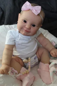 NPK 60CM Maddie Büyük Erkek Bebek Reborn Yürümeye Başlayan Gerçekçi 3D Cilt Çoklu Katmanlar Boyama Görünür Damarlar ile Tahsil Sanat Bebek
