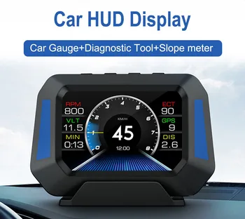 Degrade GPS Gerçek Zamanlı Off-road Araç Sistemi Oto Aksesuarları Araba Seviye Sensörü HUD P21 4x4 İnklinometre Hız Göstergesi