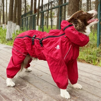 Pet Köpek Ceket Açık Ceket Pet Su Geçirmez Kış Sıcak Giysiler Büyük Tulum Yansıtıcı Yağmurluk Orta Büyük Köpekler İçin