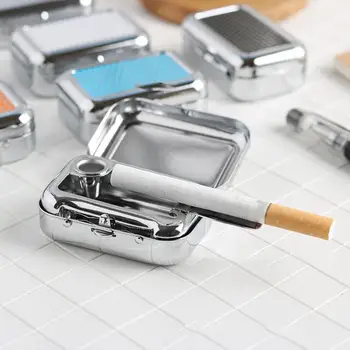 Pratik Sigara Kül Kutusu Kompakt Küllük Kırılmaya Dayanıklı Yeniden Kullanılabilir Cep Mini Duman Tutucu Açık Malzemeleri DIY