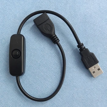 Evrensel USB Erkek Kadın Güç Kablosu ile ON / Off Anahtarı Masa Lambası LED şeritler USB Fan Güç Hattı