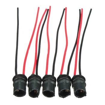 10 adet T10 yuvarlak soket W5W yumuşak ampul tutucu adaptörleri kablo LED ampul konektör soket kama taban ışık enstrüman ampul fiş