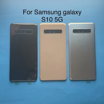 Logo ile Arka Cam Değiştirme Samsung Galaxy S10 5G G977 G977B G977U Pil Kapağı Arka Kapı Kabuk Su Geçirmez + Hediye