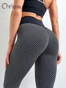 CHRLEISURE Kadınlar Seksi Yoga Pantolon Tayt Yüksek Bel Dikişsiz Spor Spor Push Up Spor Koşu Egzersiz Tayt Bayan Giyim