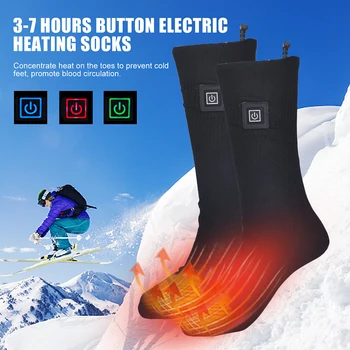 Kış sıcak elektrikli ısıtma çorap elastik nefes şarj ayak ısıtıcı ısıtmalı termal pamuk çorap erkekler kadınlar için