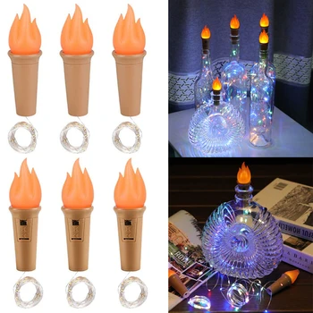 Mantar şekilli şişe ışık zinciri lamba 20 LEDs bakır tel pil kumandalı sıcak beyaz şarap ışıkları partiler için, düğün