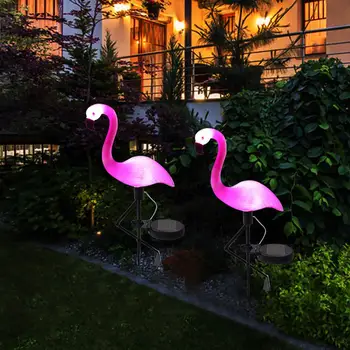 Güneş Flamingo kazık ışık fener güneş enerjili yol ışıkları su geçirmez dış mekan güneş enerjili lamba çim bahçe lambası bahçe veranda için