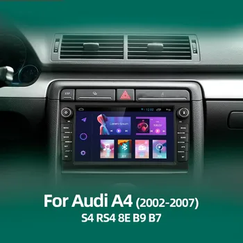 Android 10.0 Araba Multimedya Radyo Çalar 8 İnç Audi A4 2002-2007 S4 RS4 B6 B7 CarPlay OTOMATİK 4G Navı BT GPS 8 Çekirdekli DSP
