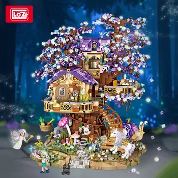 LOZ 1065 Mimari Merry Christmas Ev Yapı Taşları Mimarileri modeli Montaj Oyuncak noel hediyesi Çocuklar için