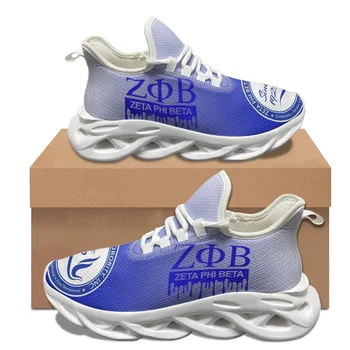 Zeta Phi Beta Lüks Tasarım Trendi Dantel-Up Sneakers Sorority Hediyeler Kaymaz Yumuşak Taban yürüyüş ayakkabısı Hafif Daireler Ayakkabı