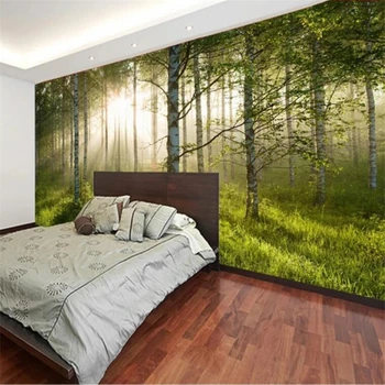 Özel duvar kağıdı 3d düz ağaç duvar ormanda HD oturma odası yatak odası TV arka plan duvar tablosu papel de parede 3d обои