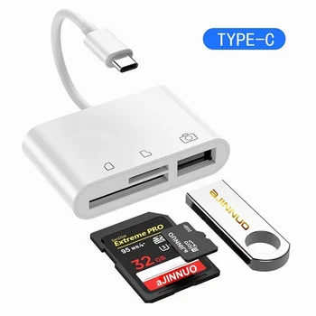 USB Tip C OTG Adaptör USB USB kart okuyucu Samsung Huawei Xiaomi için TF / SD Tip-c Kamera Bellek Kart Okuyucu Veri Dönüştürücü
