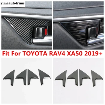 Araba İç Kapı Kolu Çerçeve Dekorasyon Kapak Trim TOYOTA RAV4 RAV 4 XA50 2019-2023 Paslanmaz Çelik Aksesuarlar İç