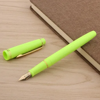Klasik plastik floresan yeşil altın dekorasyon iş EF uç dolma kalem