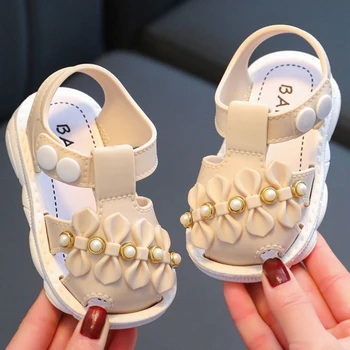 Yaz Bebek Sandalet Bebek Kız anti-çarpışma Toddler bebek ayakkabıları Yumuşak Prensesler Alt Deri Çocuk Çocuk plaj sandaletleri