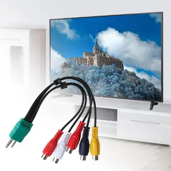 Samsung LCD TV ile Uyumlu 5RCA AV Bileşen Kablosuna Yüksek çözünürlüklü Kalaylı Bakır 3,5 mm+2,5 mm