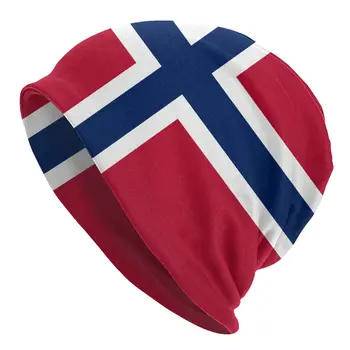 Özel Norveç Bayrağı sarkık şapka Şapka Erkekler Kadınlar Serin Örme Skullies Beanies Kapaklar Kış Kayak için
