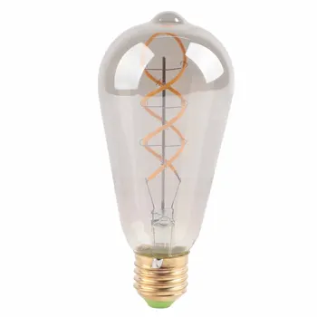 LED ışık ampul Vintage cam sıcak ışık çift Spiral elektroliz gri 360lm LED filament ampul için E26 E27 vida tabanı