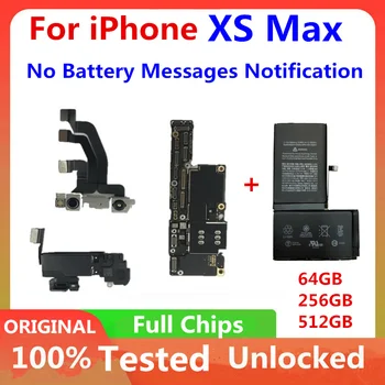 Iphone XS için Max Anakart Pil Seti Hiçbir Mesaj not 64GB 128GB 256GB Destek Güncelleme Orijinal Unlocked Ana Mantık kurulu