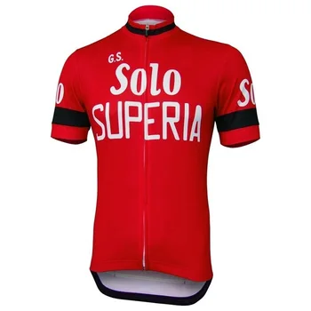 2018 GS Solo SUPERİA Klasik erkek Sadece Bisiklet Jersey Kısa Kollu bisikletçi giysisi Çabuk Kuru Sürme Bisiklet Ropa Ciclismo