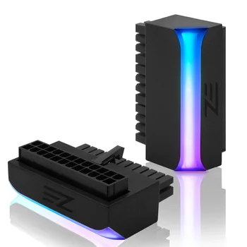 5V ARGB Anakart ATX Güç Kaynağı 24Pin to 24Pin 90 Derece Konnektör Direksiyon Kafa DIY Bilgisayar Bileşeni Aksesuarları Kablo