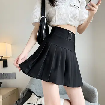 Yeni Sıcak Satış Kadın Y2k Siyah Mini Etekler Kadın Kore Moda Rahat Ofis kadın giysisi Kadın OL Kızlar Sevimli Seksi Pilili Etek
