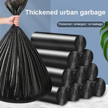 Taşınabilir plastik poşetler Ev çöp torbası 1 Rulo çöp torbaları Ev Aksesuarları Araçları Sürekli Rulo çöp torbası Siyah Büyük