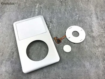 gümüş ön kapak kapak faceplate kılıf beyaz clickwheel gümüş merkezi düğme iPod 6th 7th klasik 80gb 120gb 160gb