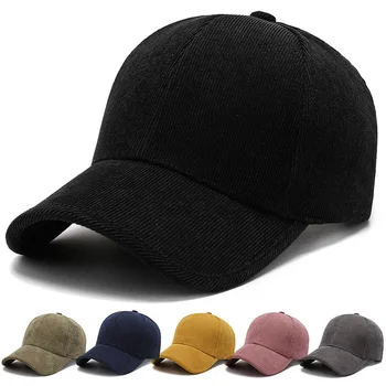 Marka erkek beyzbol şapkası Sonbahar Kış Rahat Katı Kadife Sert Üst Kapağı Snapback Kapaklar Kadınlar için Kemik Gorras Baba Şapka