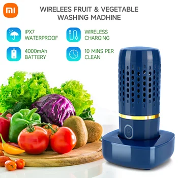 Xiaomi Taşınabilir Meyve sebze yıkama makinesi USB Şarj Edilebilir Temizleme Pirinç Et Gıda Temizleyici Kaldırmak İkamet Arıtma Kalıntıları