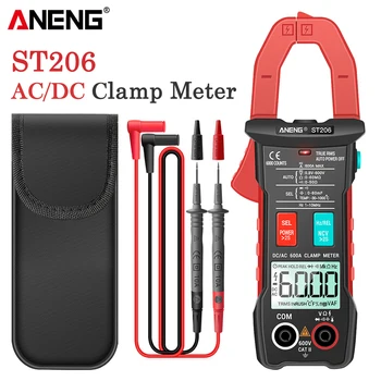 ANENG ST206 Dijital multimetre kelepçesi s Metre 6000 Sayımlar True RMS Amp DC / AC akım kelepçesi Ölçü Dc Amperimetro Test Voltmetre
