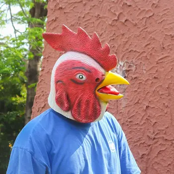 Horoz Maskesi Cadılar Bayramı Yenilik Kostüm Partisi Lateks Hayvan baş maskesi Tavuk Horoz Cosplay Sahne Kostüm Partisi Karnaval Prop